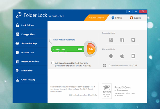 folder lock for windows 10 pro